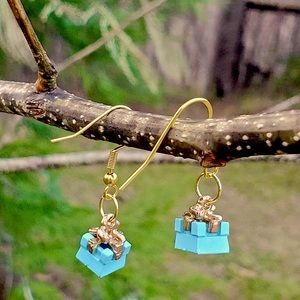 Tiffany blue gift box gold earrings 925 BEAUTIFUL handmade Christmas birthday